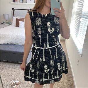 Hell Bunny Glow in the Dark Sleeveless Fit-and-Flare Dress